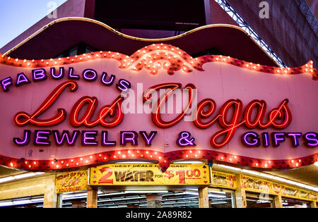 Las Vegas souvenir shop sign, Fremont District, downtown Las Vegas Stock Photo