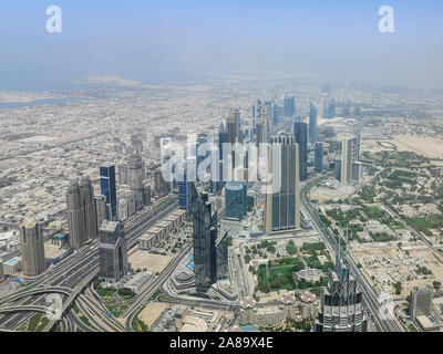 Dubai Mall and Dubai Burj Khalifa Metro Station exterior view. Modern ...