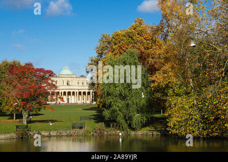 Pittville Pump Rooms, Pittville Park Cheltenham in Autumn Stock Photo
