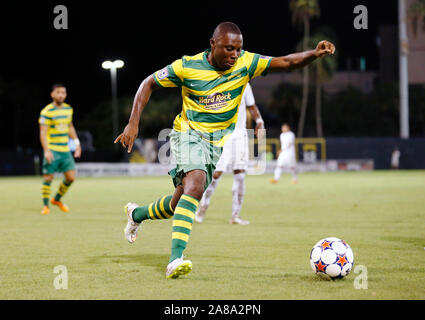 Freddy Adu of the Tampa Bay Rowdies during his match against the Fort Lauderdale Strikers at Al Lang Field on Saturday July 25, 2015. Stock Photo