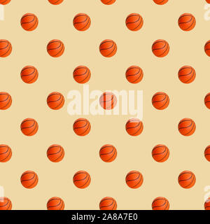 seamless pattern of basketball with yellow background Stock Photo