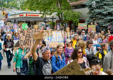 Fridays for Future, Student led Climate Strike, Nelson, British Columbia, Canada Stock Photo
