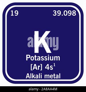 Potassium Periodic Table of the Elements Vector illustration eps 10. Stock Vector