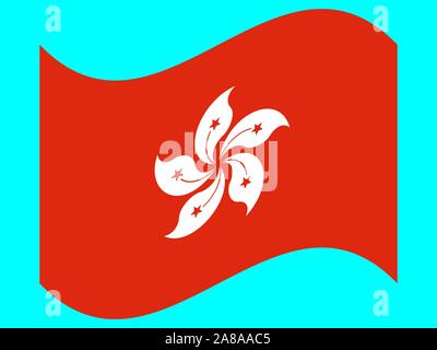 Wave Flag of Hong Kong Vector illustration eps 10 Stock Vector