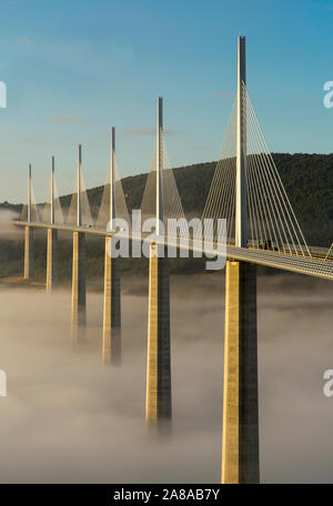 Tallest bridge of the world, Millau Viaduct, France Stock Photo