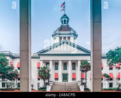 The old Florida State Capitol building is pictured, July 20, 2013, in Tallahassee, Florida. The Classical Revival style building was built in 1845. Stock Photo
