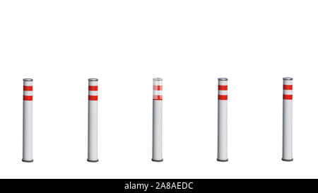 Road column isolated on a white background. Road safety Stock Photo