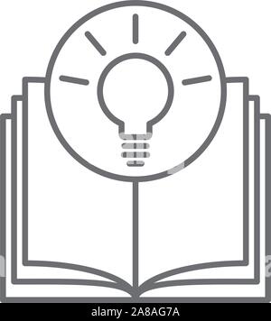 knowledge is power - light bulb growing out of the book Stock Vector