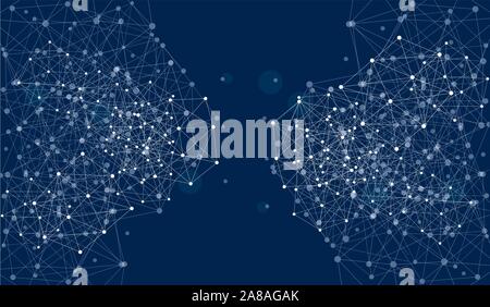 Digital abstract background. Blockchain structure. Vector Illustration Stock Vector