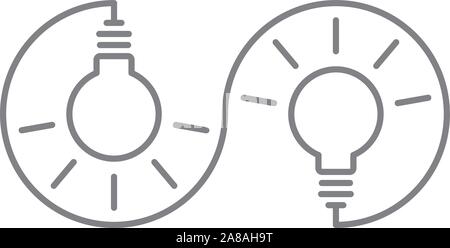 ideas circulation  - self charging light bulbs icon Stock Vector