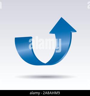 Blue vector arrows 3d. Graphic element for web and design. Outline illustration. Stock Vector