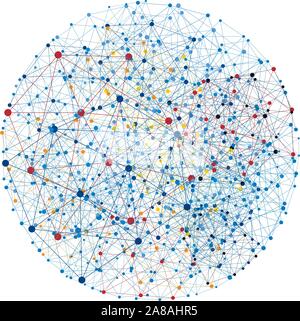 Digital abstract background. Blockchain structure. Vector Illustration Stock Vector