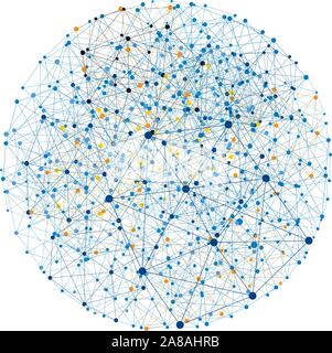 Digital abstract background. Blockchain structure. Vector Illustration Stock Vector