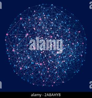 Digital abstract background. Blockchain structure. Vector Illustration Stock Vector