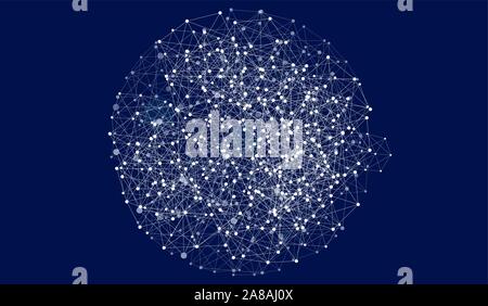 Digital abstract background. Blockchain structure. Vector Illustration Stock Vector