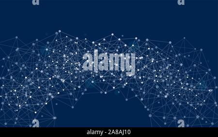 Digital abstract background. Blockchain structure. Vector Illustration Stock Vector