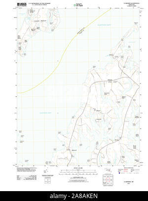 USGS TOPO Map Maryland MD Claiborne 20110808 TM Stock Photo