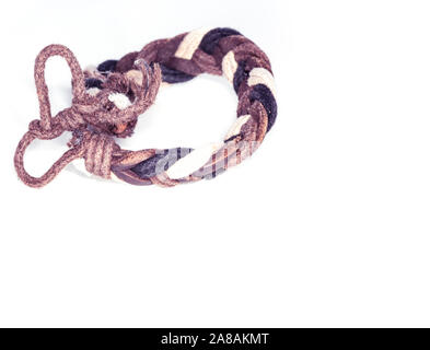 Bracelet made with sack rope, hipster, fashion isolated on white background Stock Photo