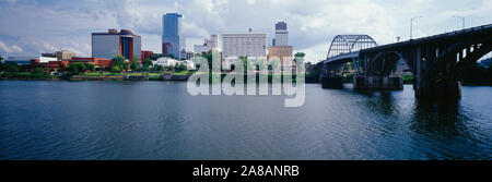 Buildings on the waterfront, Little Rock, Arkansas, USA Stock Photo