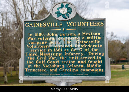 Mississippi Historical Marker located at the John C. Stennis Space Flight Center rest area on the south side of I-10. Stock Photo