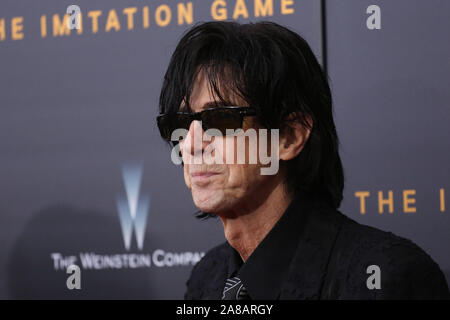 Musician Ric Ocasek attends the 'The Imitation Game' New York Premiere at Ziegfeld Theater on November 17, 2014 in New York City. Stock Photo