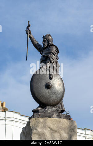 The statue of King Alfred In Winchester, Hampshire, UK Stock Photo