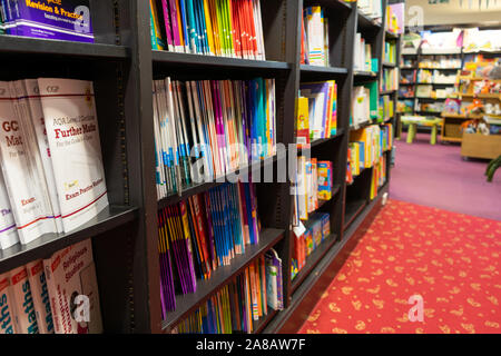 Books for sale on shelves in a Waterstones book store Stock Photo