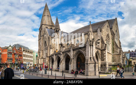 Perspective view of the St Andrew's Church on St Andrew street in Dublin, Ireland. Stock Photo