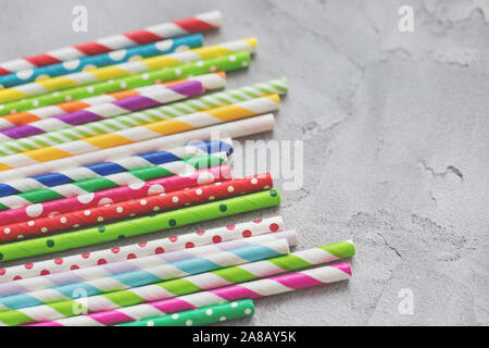 Paper straws background. Celebration concept. Copy space. Stock Photo
