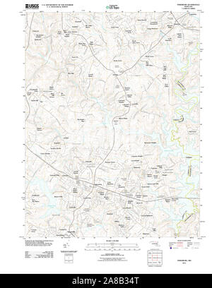 USGS TOPO Map Maryland MD Finksburg 20110630 TM Stock Photo