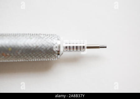 Pen point close-up on white background - Image Stock Photo