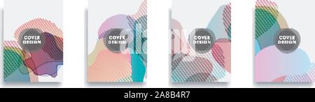 Dynamic style banner design set with fluid orange gradient elements Stock Vector