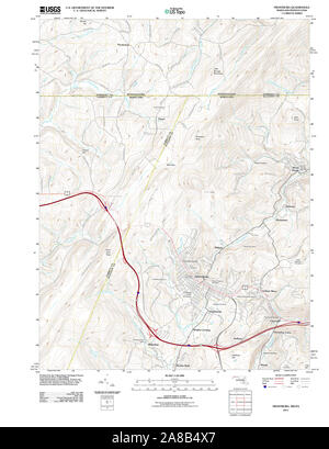 USGS TOPO Map Maryland MD Frostburg 20110621 TM Stock Photo