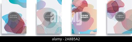 Dynamic style banner design set with fluid orange gradient elements Stock Vector