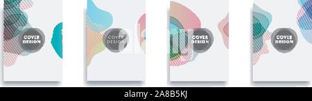 Dynamic style banner design set with fluid orange gradient elements Stock Vector
