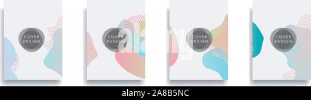 Dynamic style banner design set with fluid orange gradient elements Stock Vector