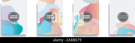 Dynamic style banner design set with fluid orange gradient elements Stock Vector