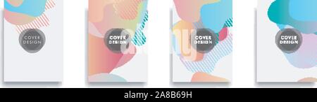 Dynamic style banner design set with fluid orange gradient elements Stock Vector
