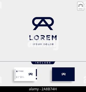 Letter AP AR R Monogram Logo Design Minimal Stock Vector