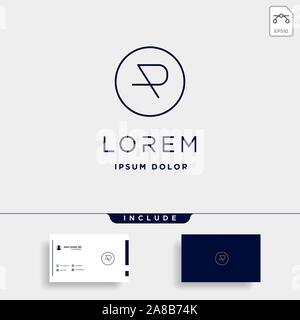 Letter AP AR R Monogram Logo Design Minimal Stock Vector