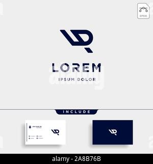 Letter LP LR Monogram Logo Design Minimal Stock Vector