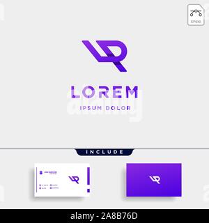Letter LP LR Monogram Logo Design Minimal Stock Vector