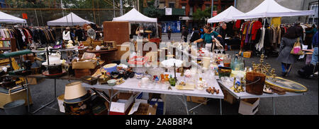 Group of people in a flea market, Hell's Kitchen, Manhattan, New York City, New York State, USA Stock Photo