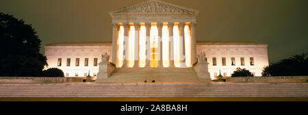 Supreme Court Building illuminated at night, Washington DC, USA Stock Photo