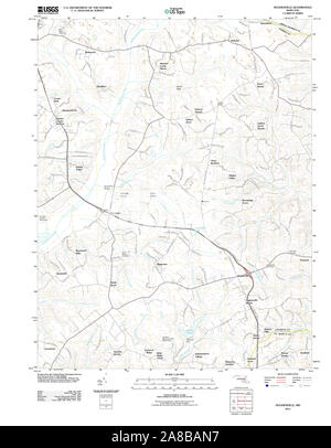 USGS TOPO Map Maryland MD Hughesville 20110621 TM Stock Photo
