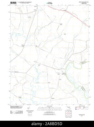 USGS TOPO Map Maryland MD Kingston 20110630 TM Stock Photo