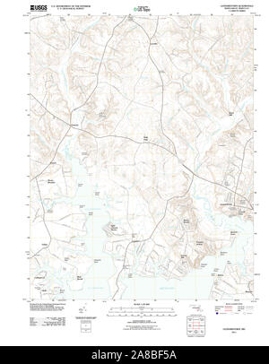 USGS TOPO Map Maryland MD Leonardtown 20110621 TM Stock Photo