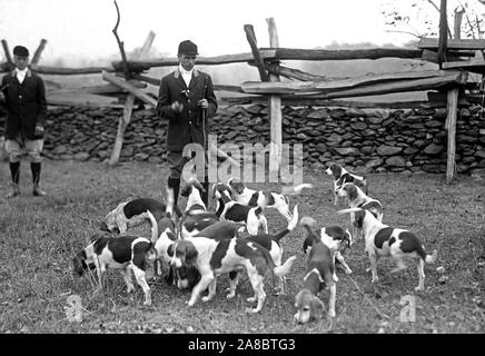 George B. Post of Wall Street and his somerset pack ca. 1914 Stock Photo