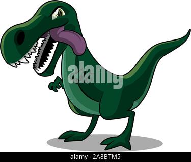 Hungry T-REX looking madly at camera vector illustration. Stock Vector