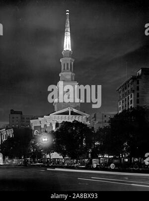 New York Avenue Presbyterian Church at night ca. early 1900s Stock Photo